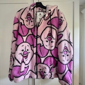 Piglet Disney parks Sherpa jacket with hood.